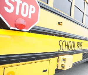 School bus with stop sign