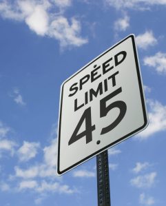 Speed limit sign for 45 miles per hour