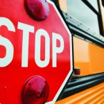 Stop sign on school bus