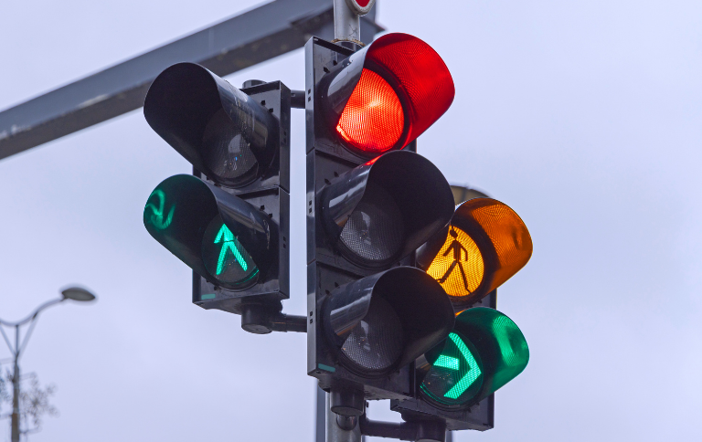 A variety of street lights