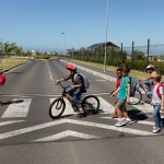 Group of schoolchildren on a pedestrian crossing